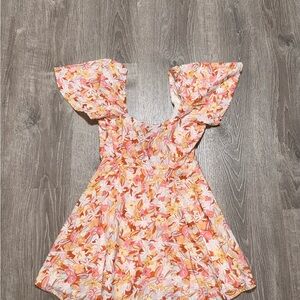 MINKPINK Pink & Peach Floral Mini Dress